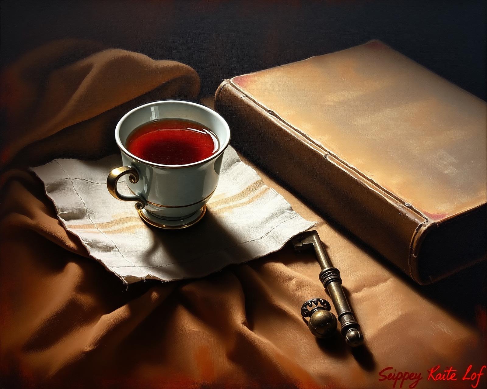Tea & Key — Oil on panel by Annette Davies