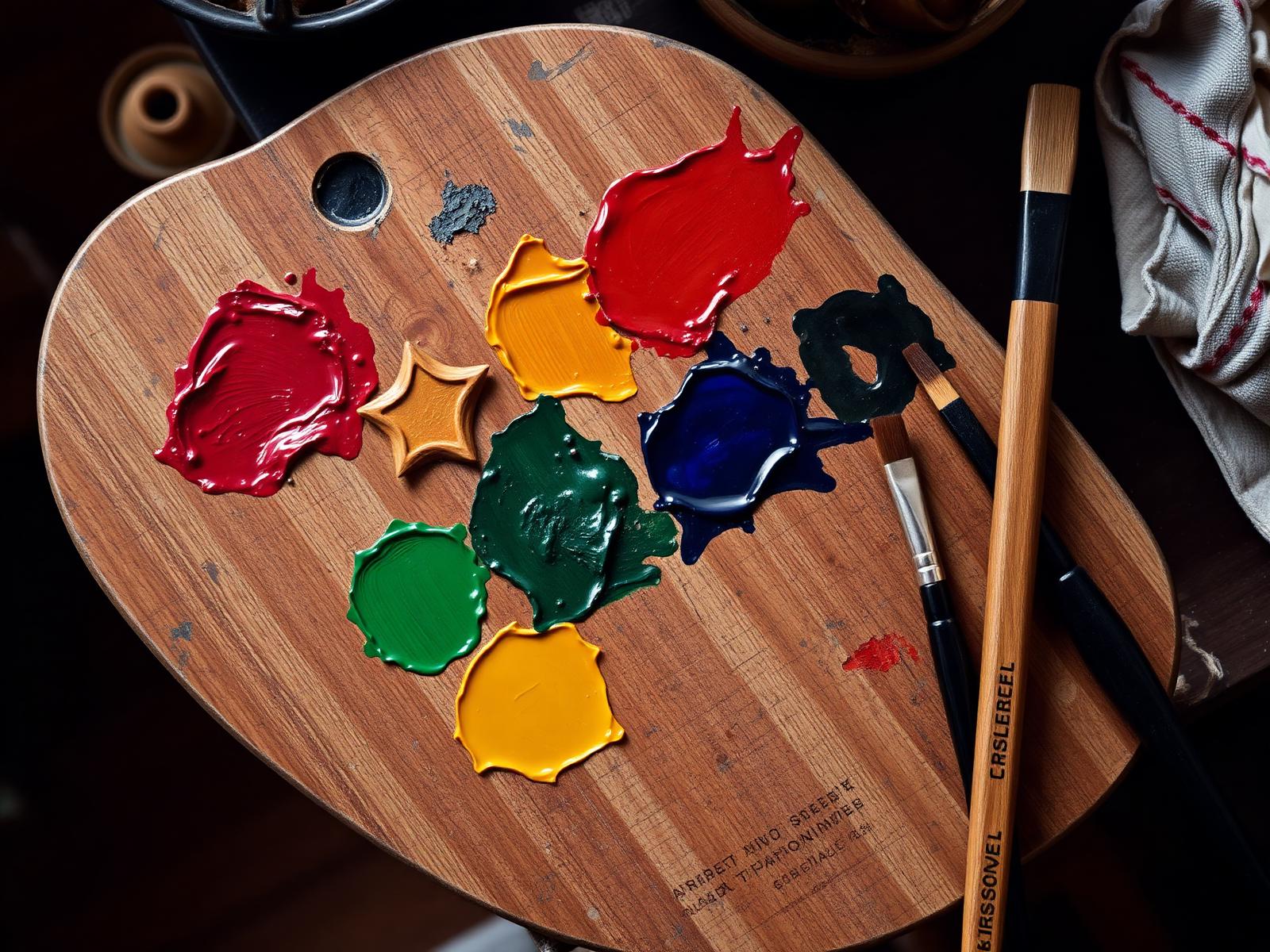 The artist's paint palette